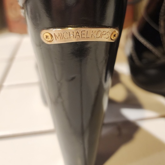 MICHAEL Michael Kors Peep Toe Oxford Black Patent Leather Heels 8.5 - Picture 8 of 12